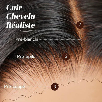 Opalyn Glow Brun Ombré 4x4 Perruque Sans Colle Lisse 250% Densité