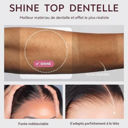 Opalyn Glow Brun Ombré 4x4 Perruque Sans Colle Lisse 250% Densité